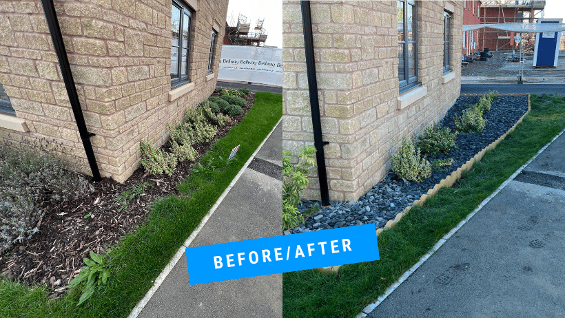 Before and after front garden landscaping