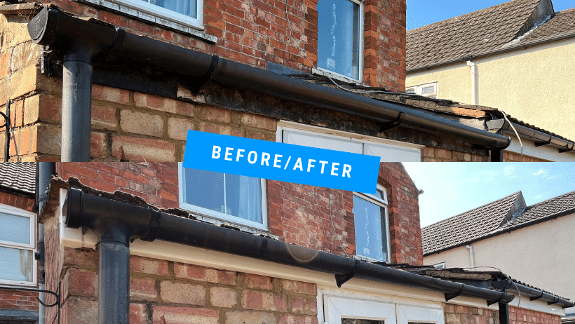 Gutter and Facia Repair Before and After